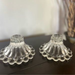 Vintage Anchor Hocking Glass Boopie Candle Holders